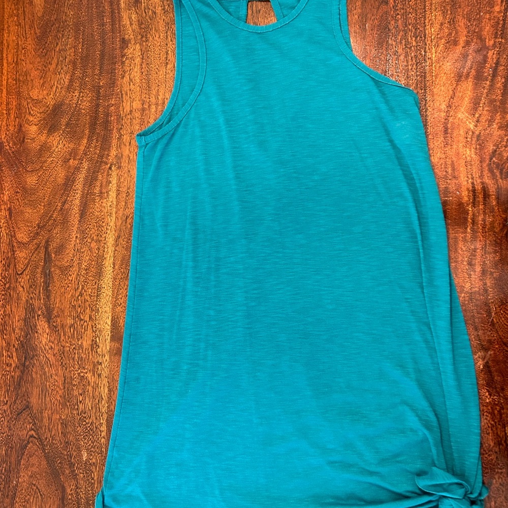 BECCA Green Sleeveless Tank Top with Tie Front